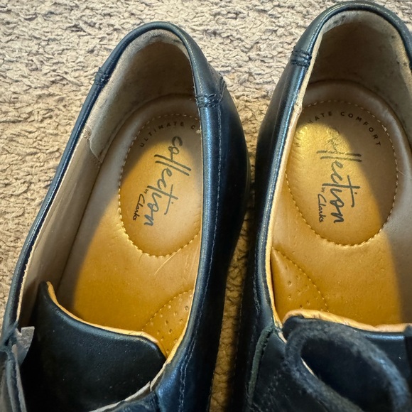 Clarks Men's Whiddon Cap Oxford Black Leather Dress Shoes Size 10 - Picture 5 of 9